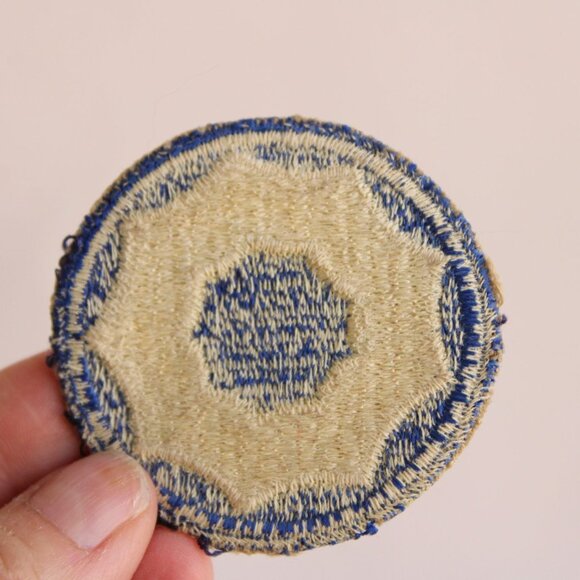 Vintage 1940s Patch, 9th Service Command Blue Circle with White Sew On Army - Picture 9 of 12